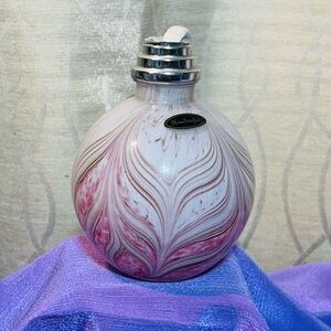 Hand Crafted Blown Glass Oil Lamp Round Hand Blown Art Glass